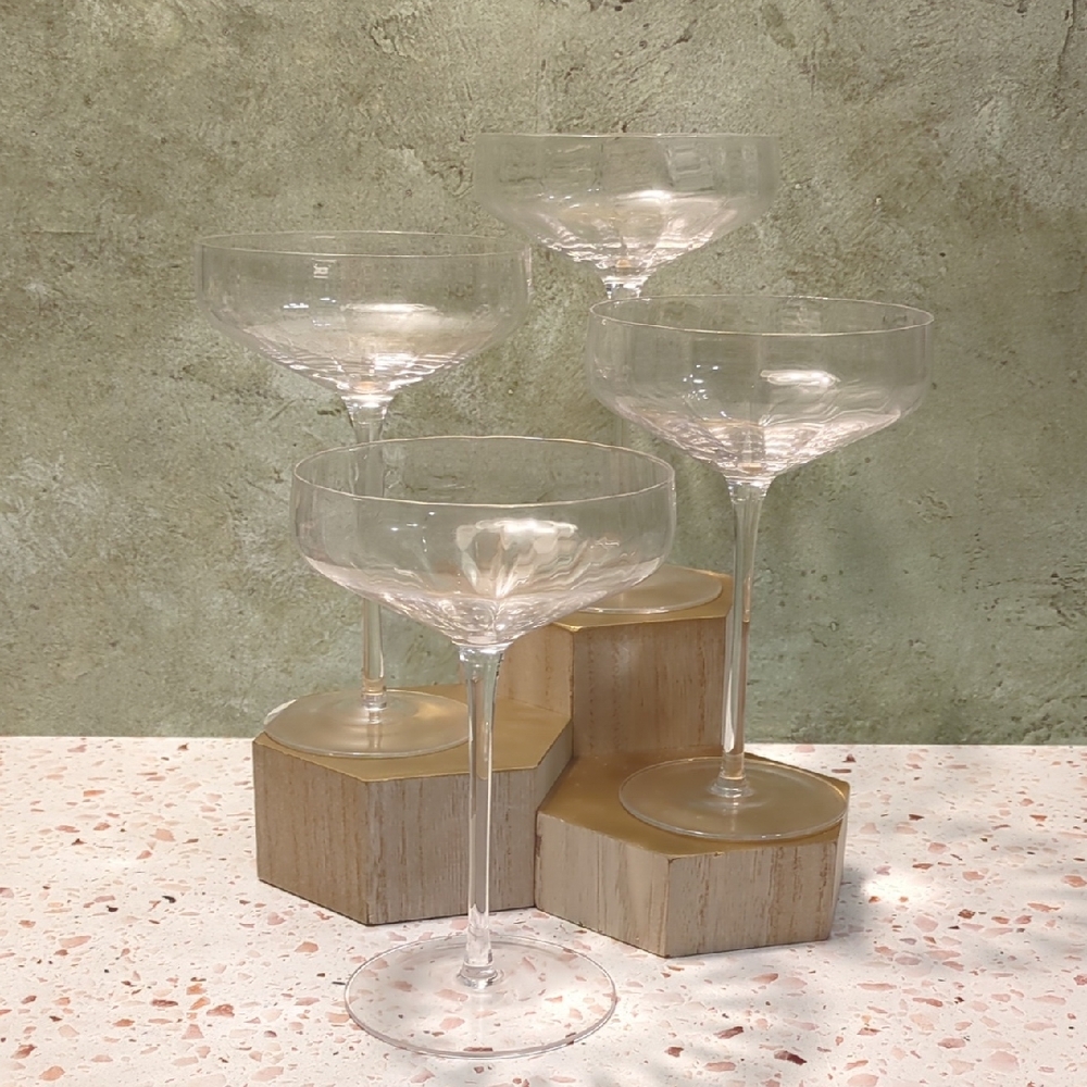 Angled Coupe Cocktail Glasses | Set of 4 | 8 Oz. | Sister.ly Drinkware